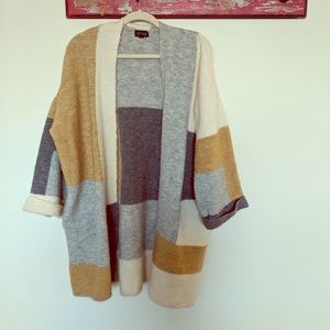 Topshop Patchwork Oversize Open Cardigan